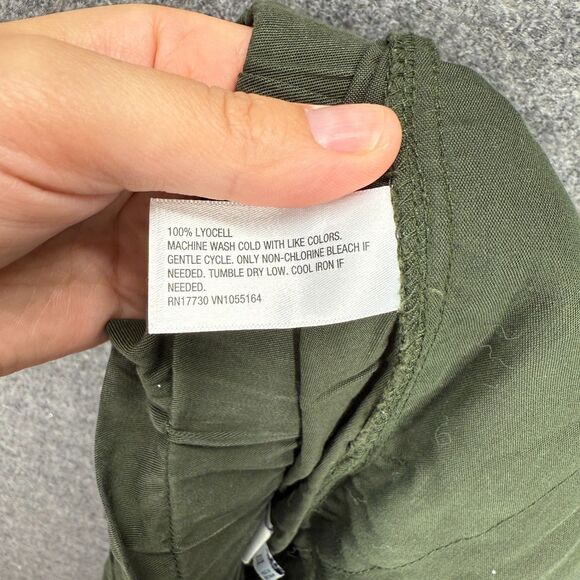 A New Day Pants Women 2XL Gray High Rise Flat Front Tapered Chino Drawstring - Picture 8 of 9